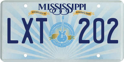 MS license plate LXT202