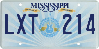 MS license plate LXT214