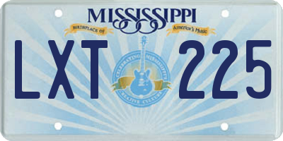 MS license plate LXT225