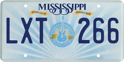 MS license plate LXT266