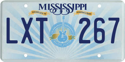 MS license plate LXT267