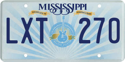 MS license plate LXT270