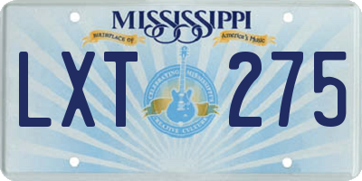 MS license plate LXT275