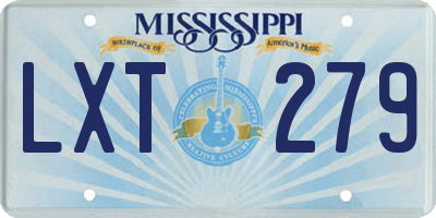 MS license plate LXT279
