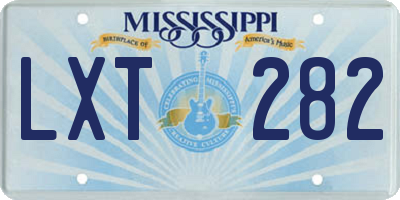 MS license plate LXT282