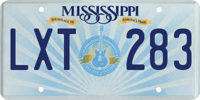 MS license plate LXT283