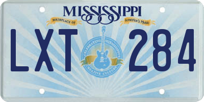 MS license plate LXT284