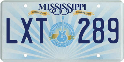 MS license plate LXT289