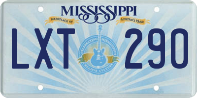 MS license plate LXT290