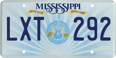 MS license plate LXT292