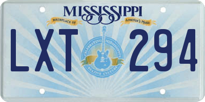 MS license plate LXT294
