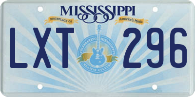 MS license plate LXT296