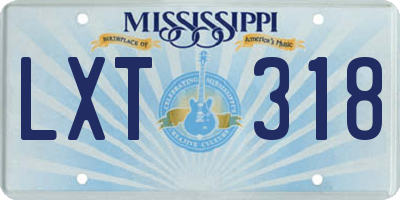 MS license plate LXT318