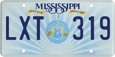 MS license plate LXT319