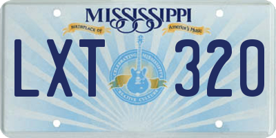 MS license plate LXT320
