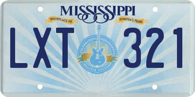 MS license plate LXT321