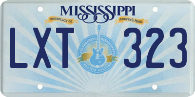 MS license plate LXT323