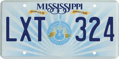 MS license plate LXT324