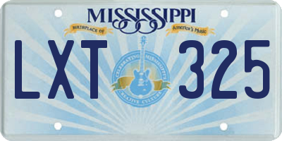 MS license plate LXT325