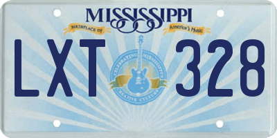 MS license plate LXT328