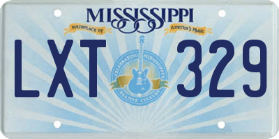MS license plate LXT329