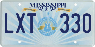 MS license plate LXT330