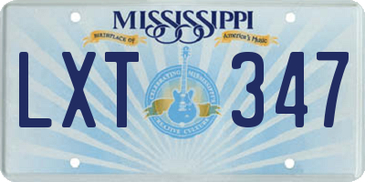 MS license plate LXT347