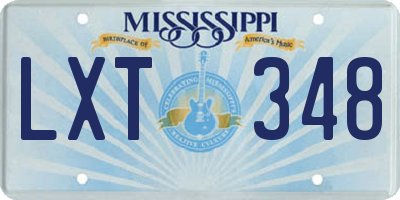MS license plate LXT348