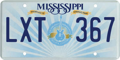 MS license plate LXT367