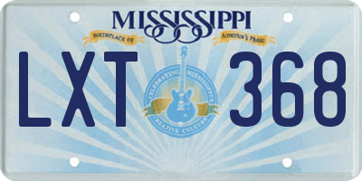 MS license plate LXT368