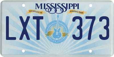 MS license plate LXT373