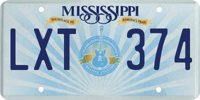 MS license plate LXT374