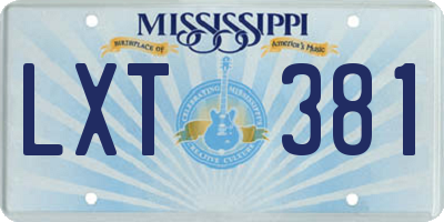 MS license plate LXT381
