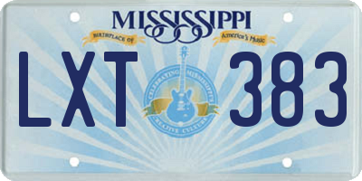 MS license plate LXT383
