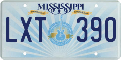 MS license plate LXT390