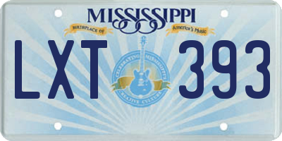 MS license plate LXT393