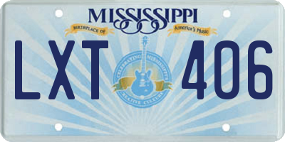 MS license plate LXT406