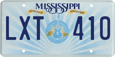 MS license plate LXT410