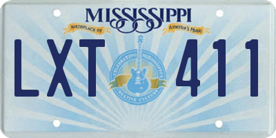 MS license plate LXT411