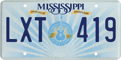 MS license plate LXT419