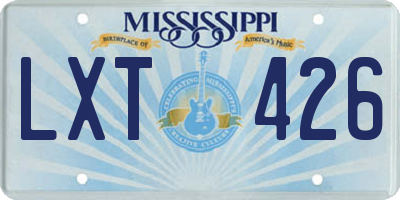 MS license plate LXT426