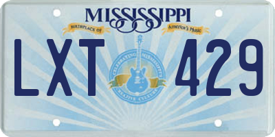 MS license plate LXT429