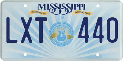 MS license plate LXT440