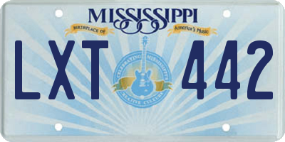 MS license plate LXT442