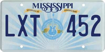 MS license plate LXT452