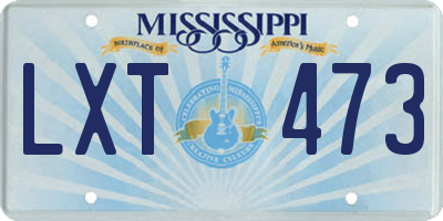 MS license plate LXT473
