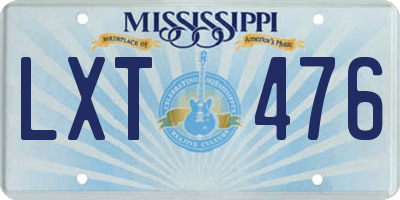 MS license plate LXT476