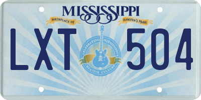 MS license plate LXT504