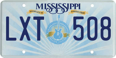 MS license plate LXT508