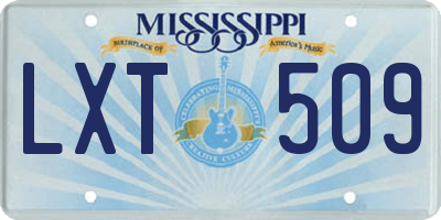 MS license plate LXT509
